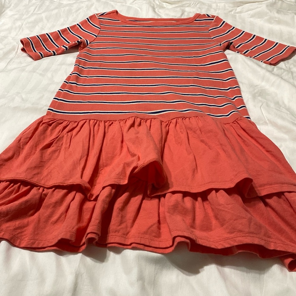 Tea collection girls size 10 pink striped dress.